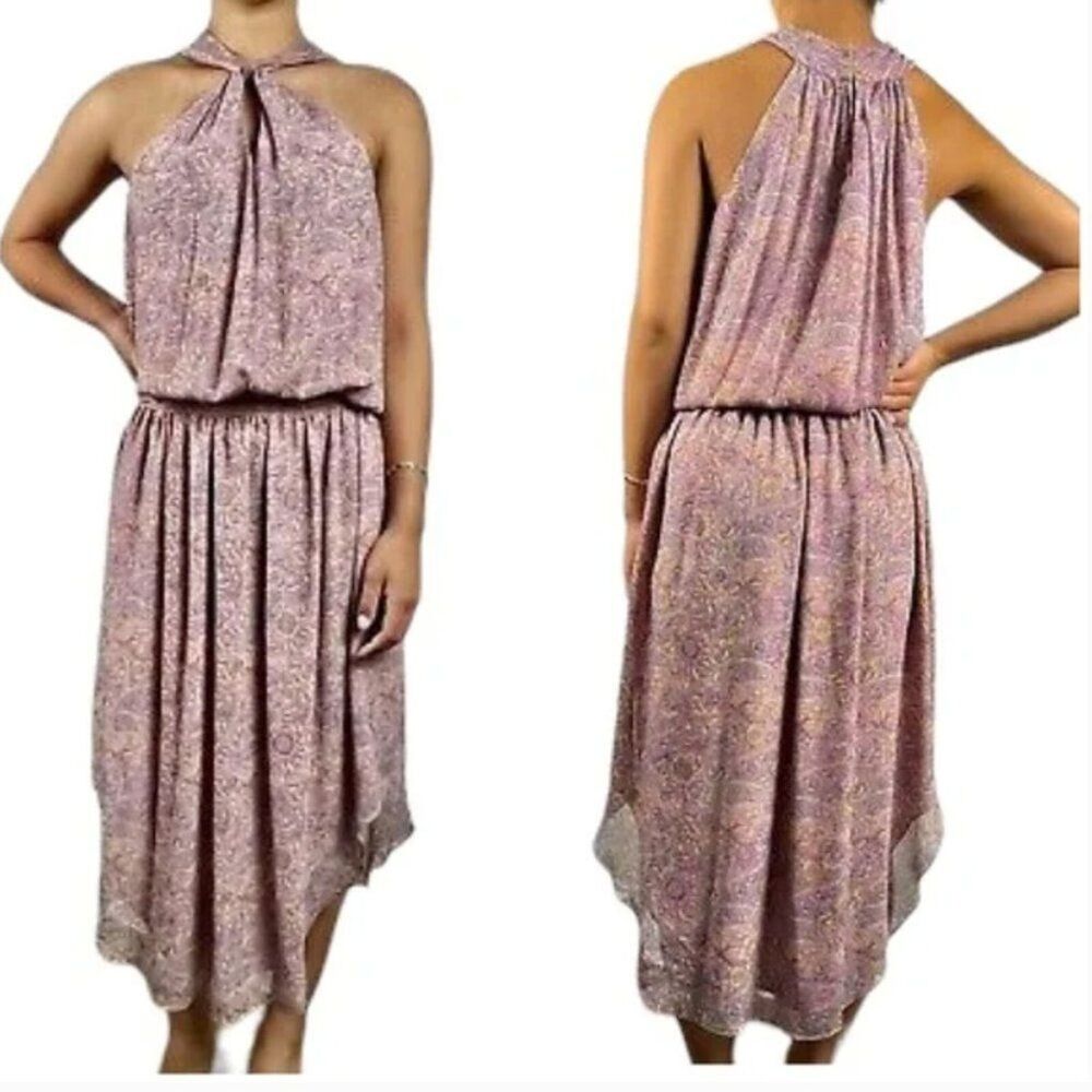 Women Ramy Brook Kent Halter Neck Paisley Print Midi Dress in Rose Small